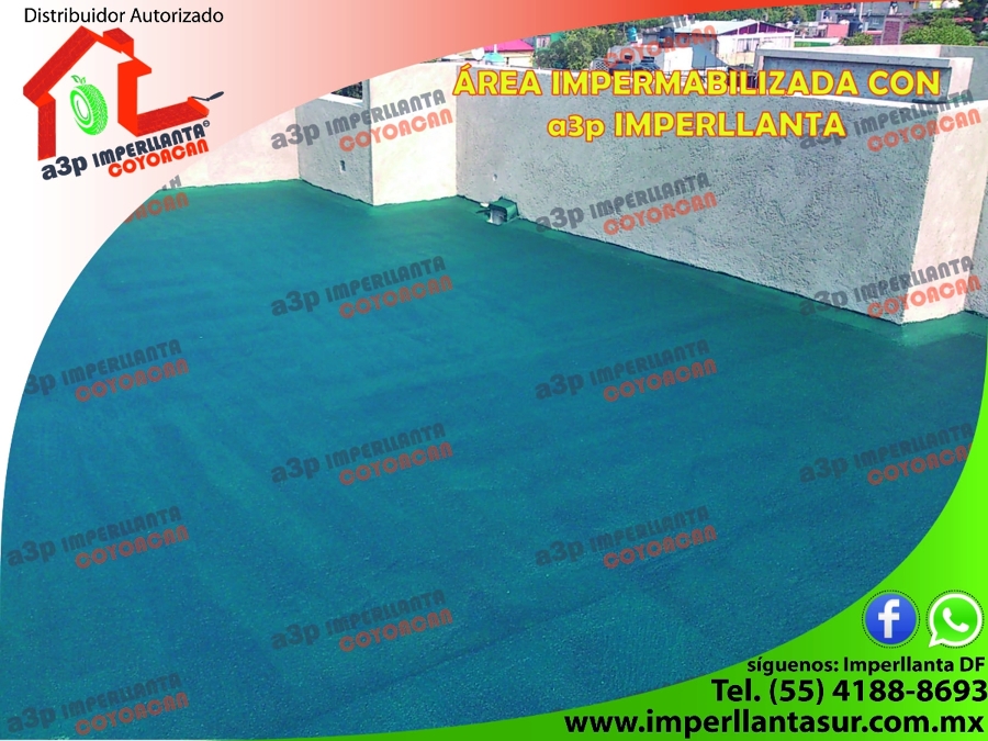 Impermeabilización Servicio de Aplicación a3p Imperllanta - Área Impermeabilizada