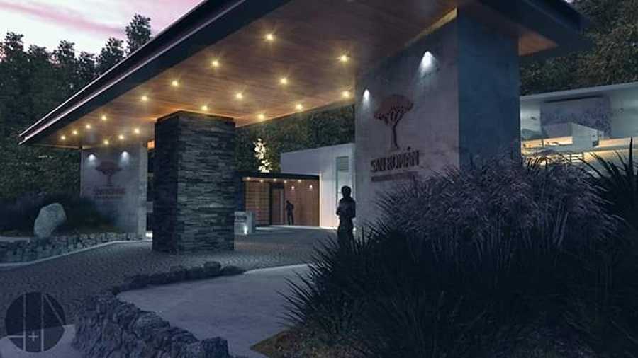Ingreso principal al complejo residencial