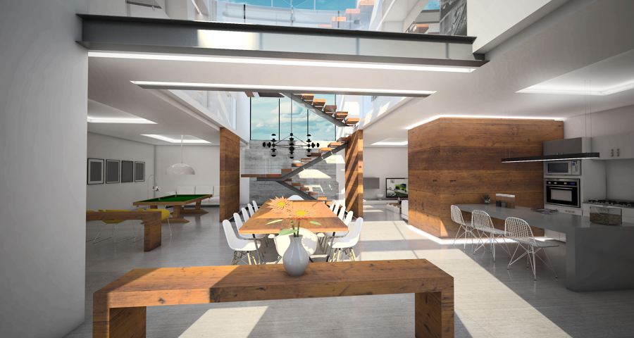 interiores comedor/cocina/sala/armonía