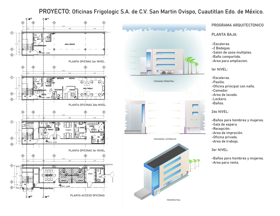 Lamina Oficinas Frigologic, Programa Arquitectónico