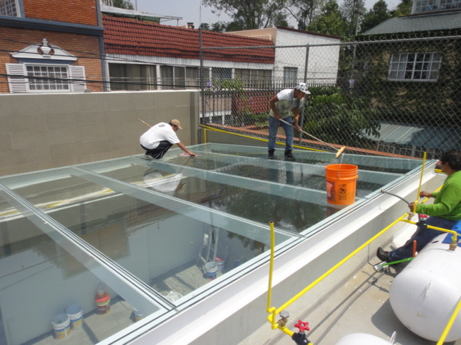 limpieza del domo al terminar nuestro trabajo 