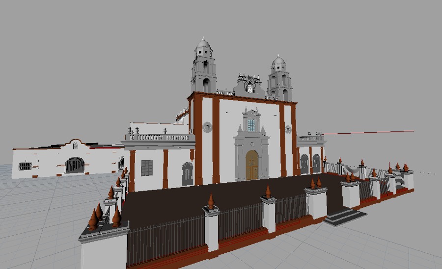 Modelado 3D de Antiguo templo de Santiago Apóstol.