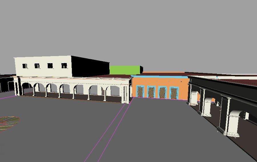 Modelado 3D de proyecto de mejoramiento de imagen urbana.