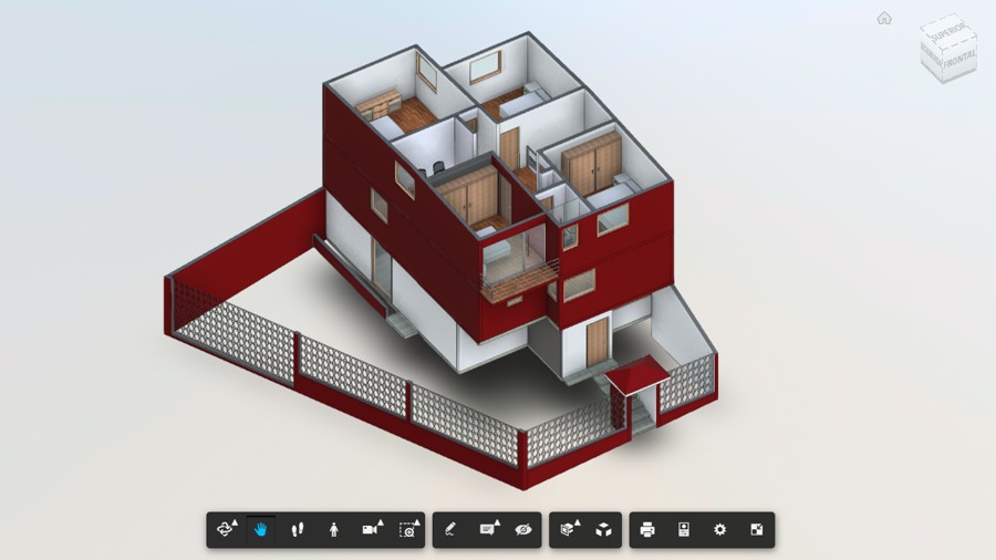 Modelo 3D del tercer piso