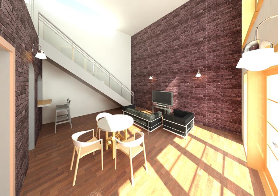 Perspectiva Sala y comedor