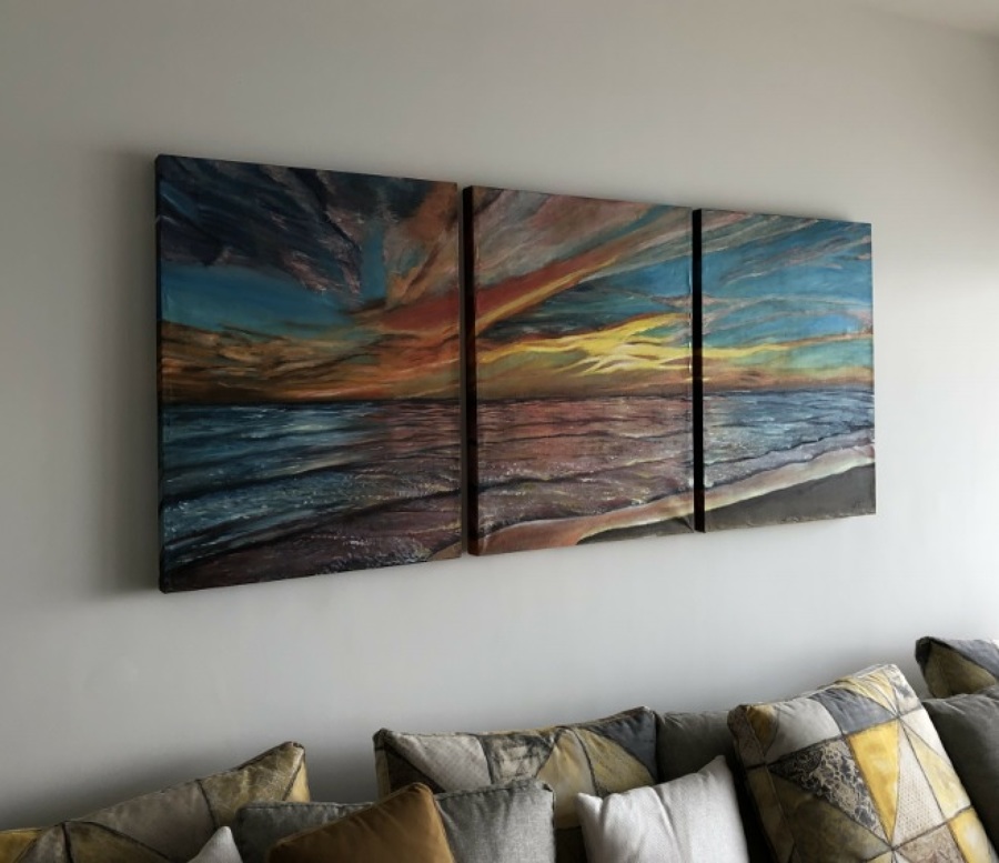 Pintura de un atardecer