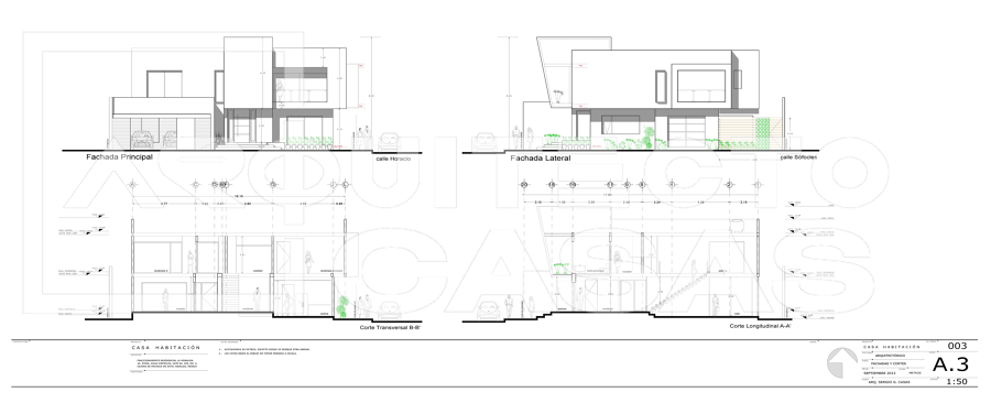 PLANO FACHADAS Y CORTES