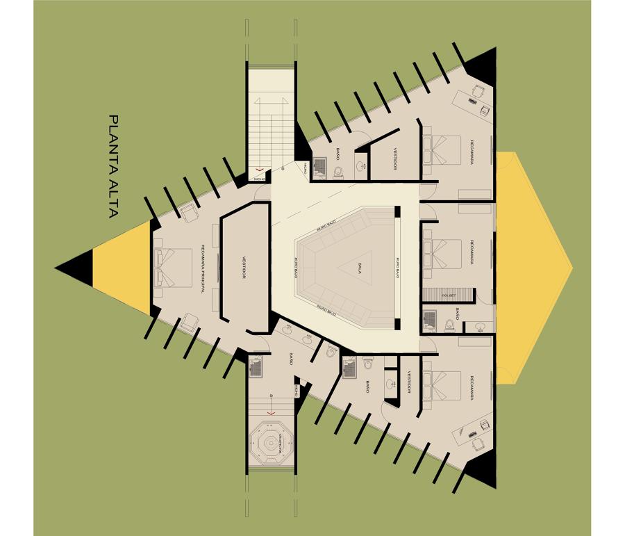 PLANTA ALTA CASA TRIANGULAR