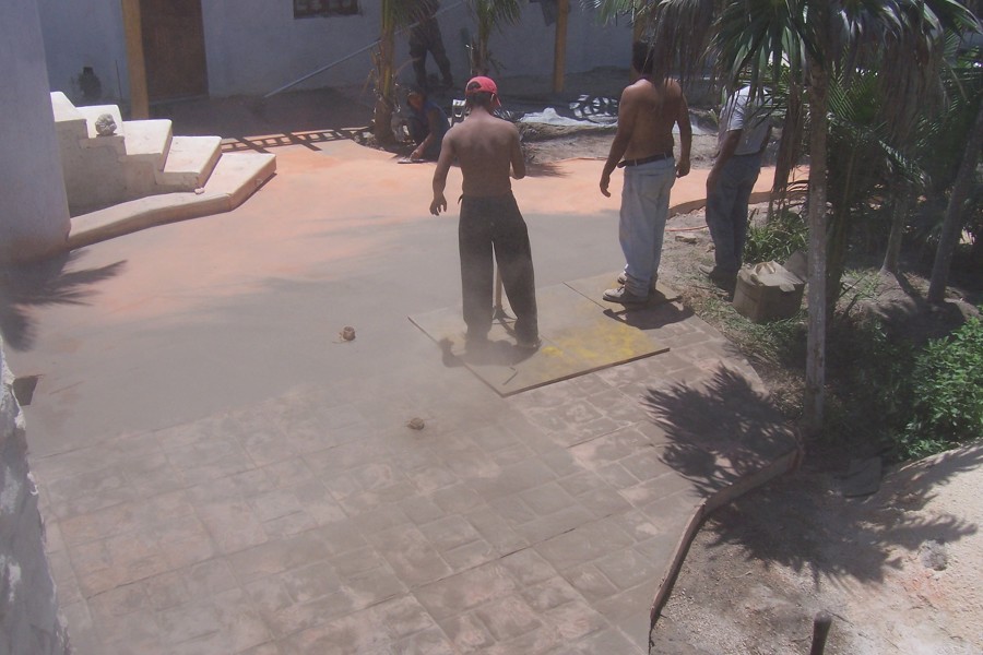 Preparacion del concreto estampado