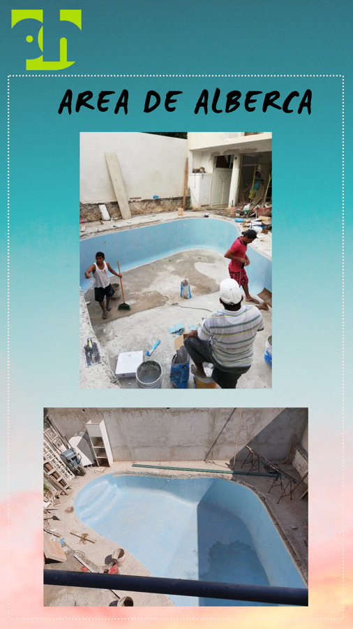 Proceso de construccion en area de alberca