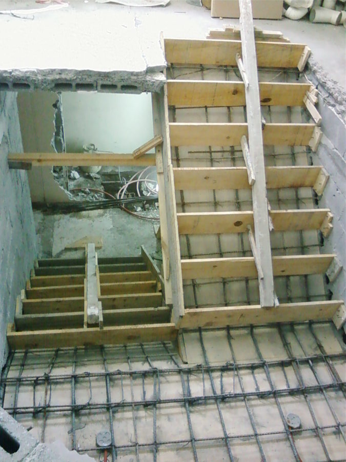 Proceso de fabricación de escalera.