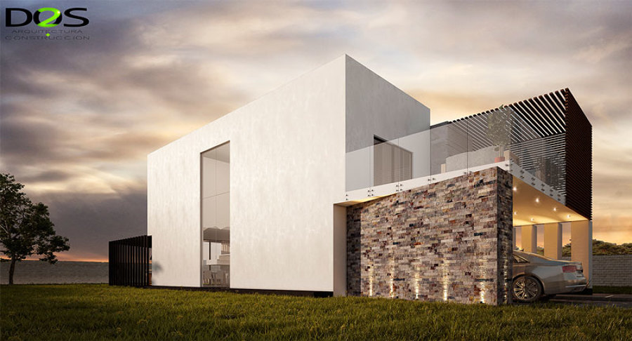 Propuesta fachada lateral por DOS Arquitectura y Construcción