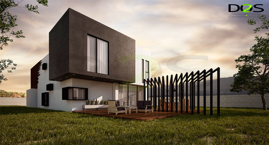 Propuesta fachada posterior por DOS Arquitectura y Construcción