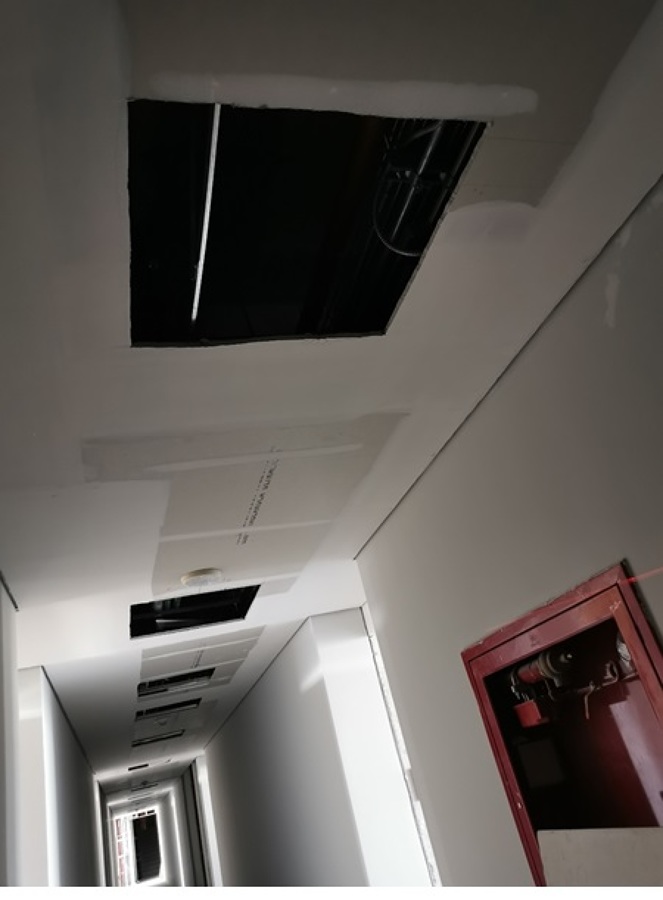 RECORTE EN PLAFONES PARA INSTALACIONES