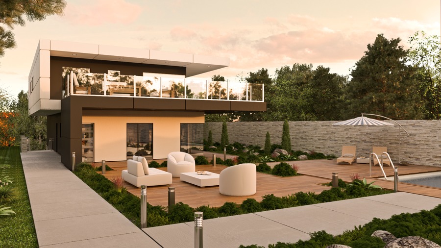 Render de atardecer