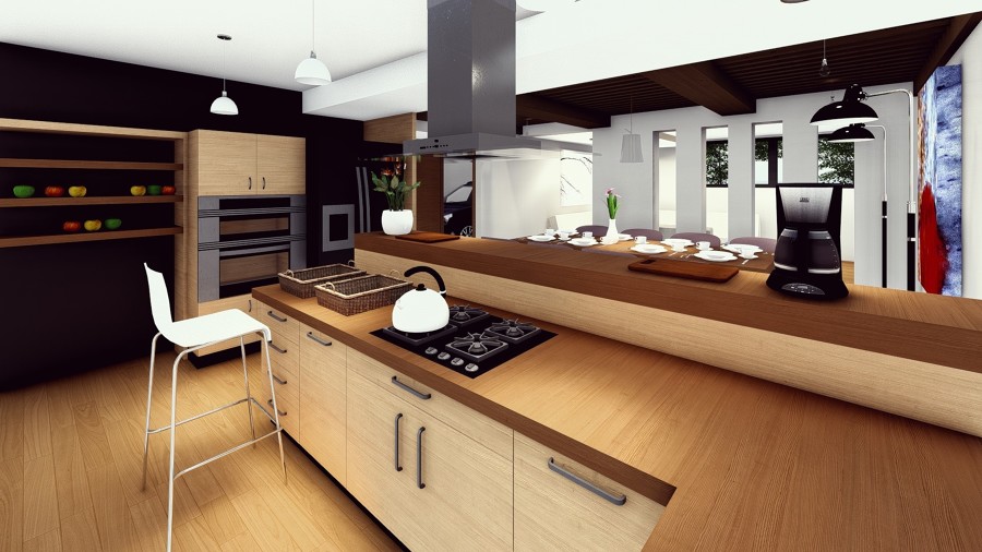 Render de cocina