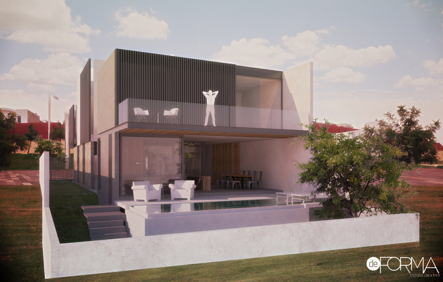 Render fachada posterior