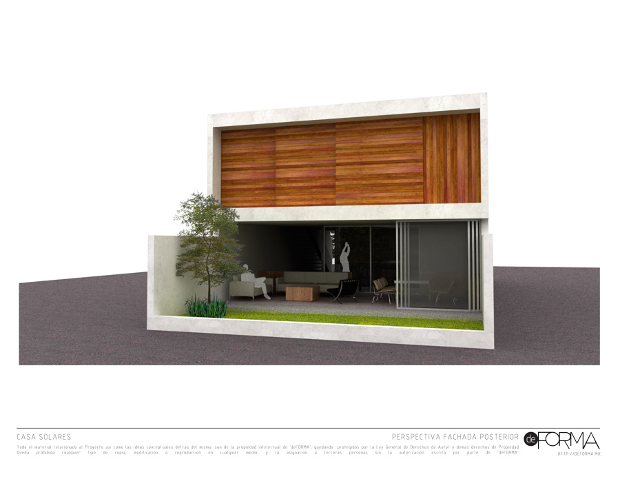 Render fachada posterior