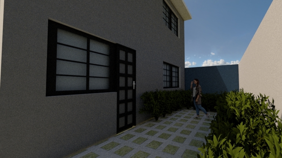 Render fachada posterior