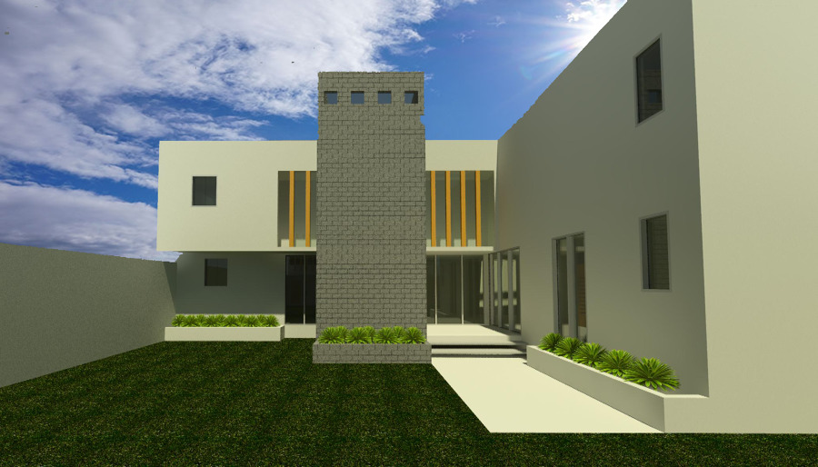 Render Fachada Principal de casa habitación