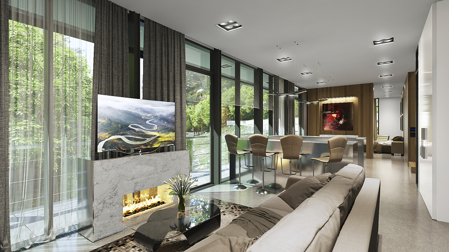 Sala, Cocina y Comedor WR House