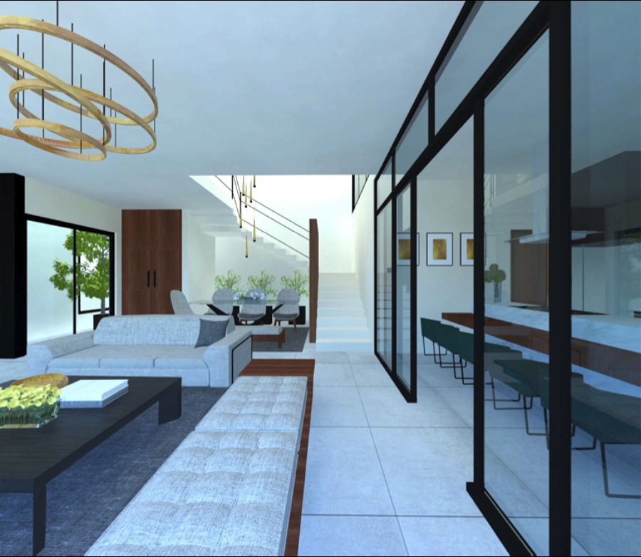 Sala, comedor y cocina