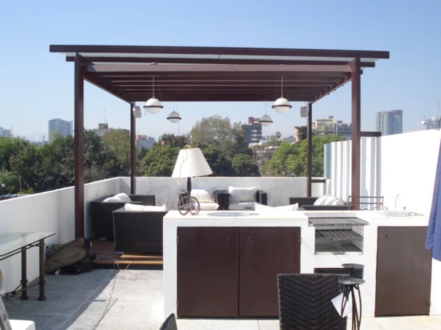 Terraza y azador
