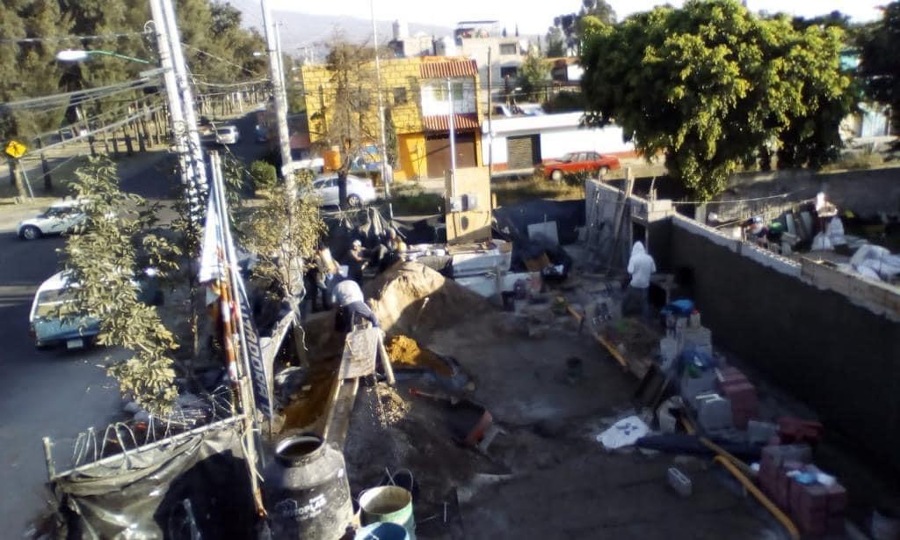 Trabajos en exterior de la tienda