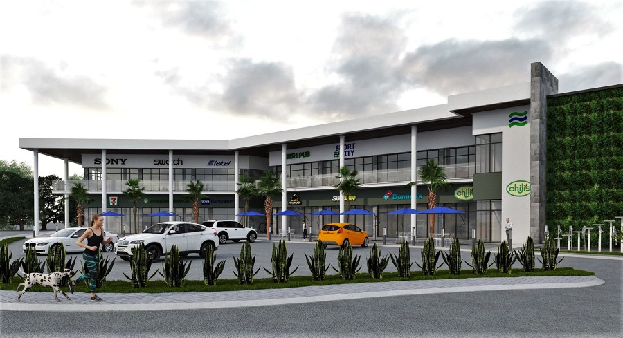 Vista de plaza comercial