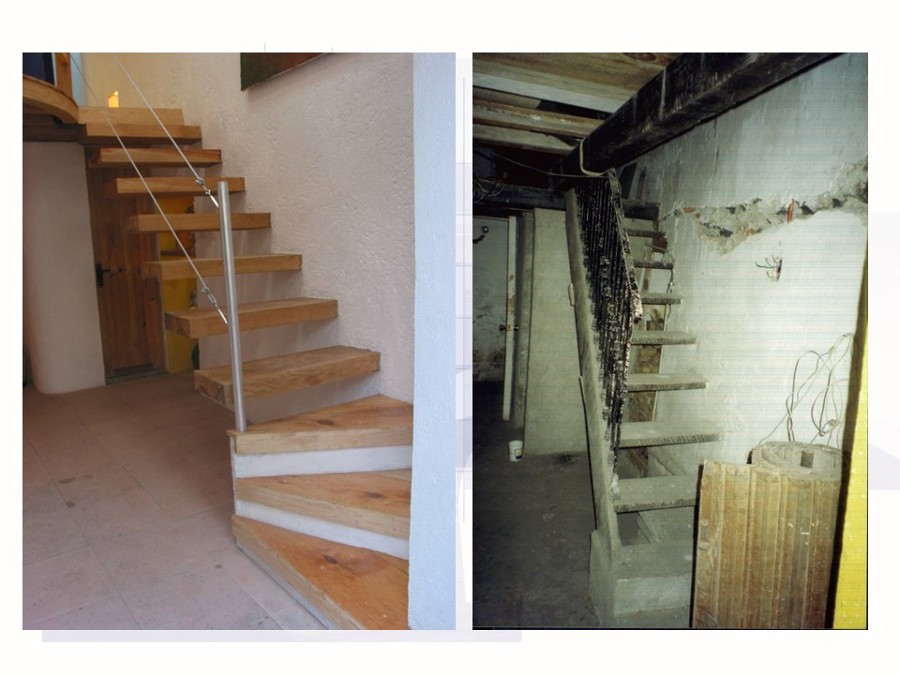 Vista escaleras despúes y antes