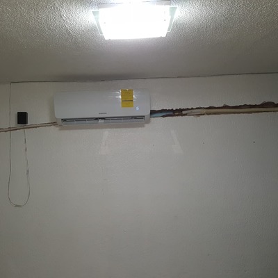 Instalacion oculta de minisplit 1 ton SAMSUNG 110V EN RECAMARA DE 4X5MTS