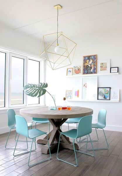Foto: Comedor con Mesa Redonda y Sillas Color Aqua #311005 - Habitissimo Foto: Comedor con Mesa Redonda y Sillas Color Aqua #311005 - Habitissimo