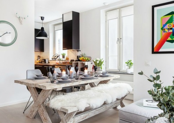 Foto: Comedor Estilo Nórdico con Mesa de Madera Envejecida #292971 ... Foto: Comedor Estilo Nórdico con Mesa de Madera Envejecida #292971 ...