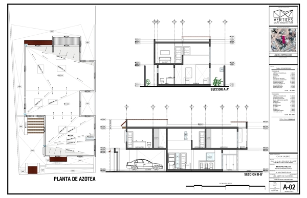 CORTES ARQUITECTÓNICOS Y LOSA DE AZOTEA