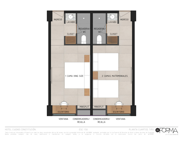 Planta cuartos tipo