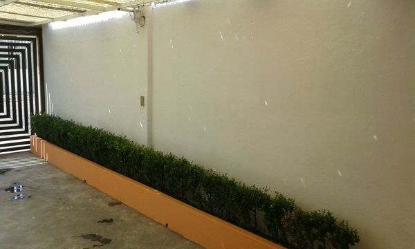 Reparación final de muro dañado en cochera