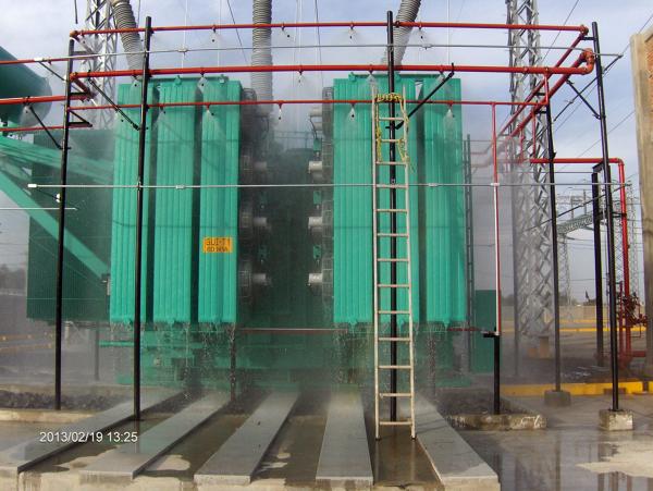 Sistema de diluvio en transformador