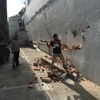 Demolición de muro existente y excavación para cimentación