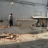 Demolición de muro existente y excavación para cimentación