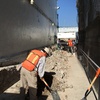 Demolición de muro existente y excavación para cimentación