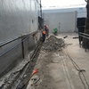 Demolición de muro existente y excavación para cimentación