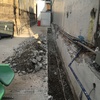 Demolición de muro existente y excavación para cimentación