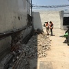 Demolición de muro existente y excavación para cimentación