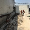 Demolición de muro existente y excavación para cimentación