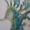 Detalle de una pintura de acrílico