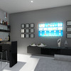 Diseño de mueble de bar y de mueble para tv