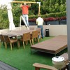 Hechura de y colocación de sombrilla en terraza vip