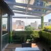 Pergola de fierro y cristal