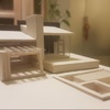 Vista fachada principal, maqueta