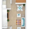 Ampliación de casa con patio de servicio a un solo nivel, con plano arquitectónico